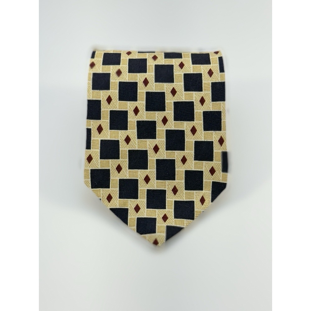 Echo Men's Silk Necktie Designer Tie Gold/Black 58 Long NWOT